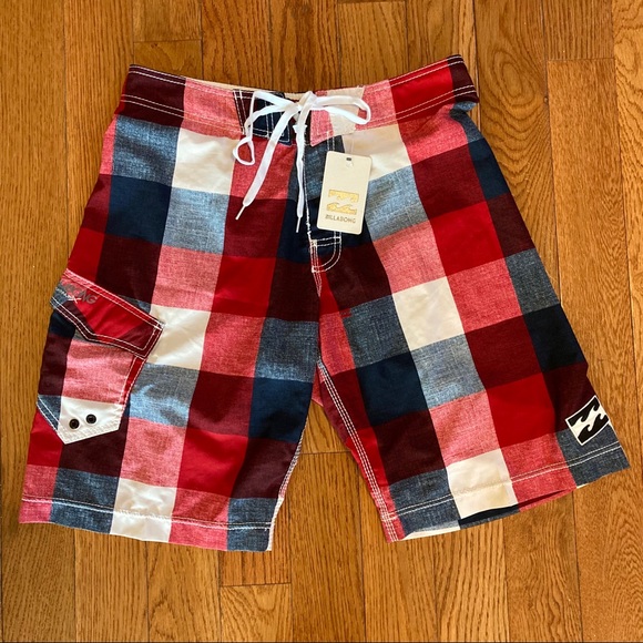 NEW Billabong Board Shorts Bathing Suit Red 32